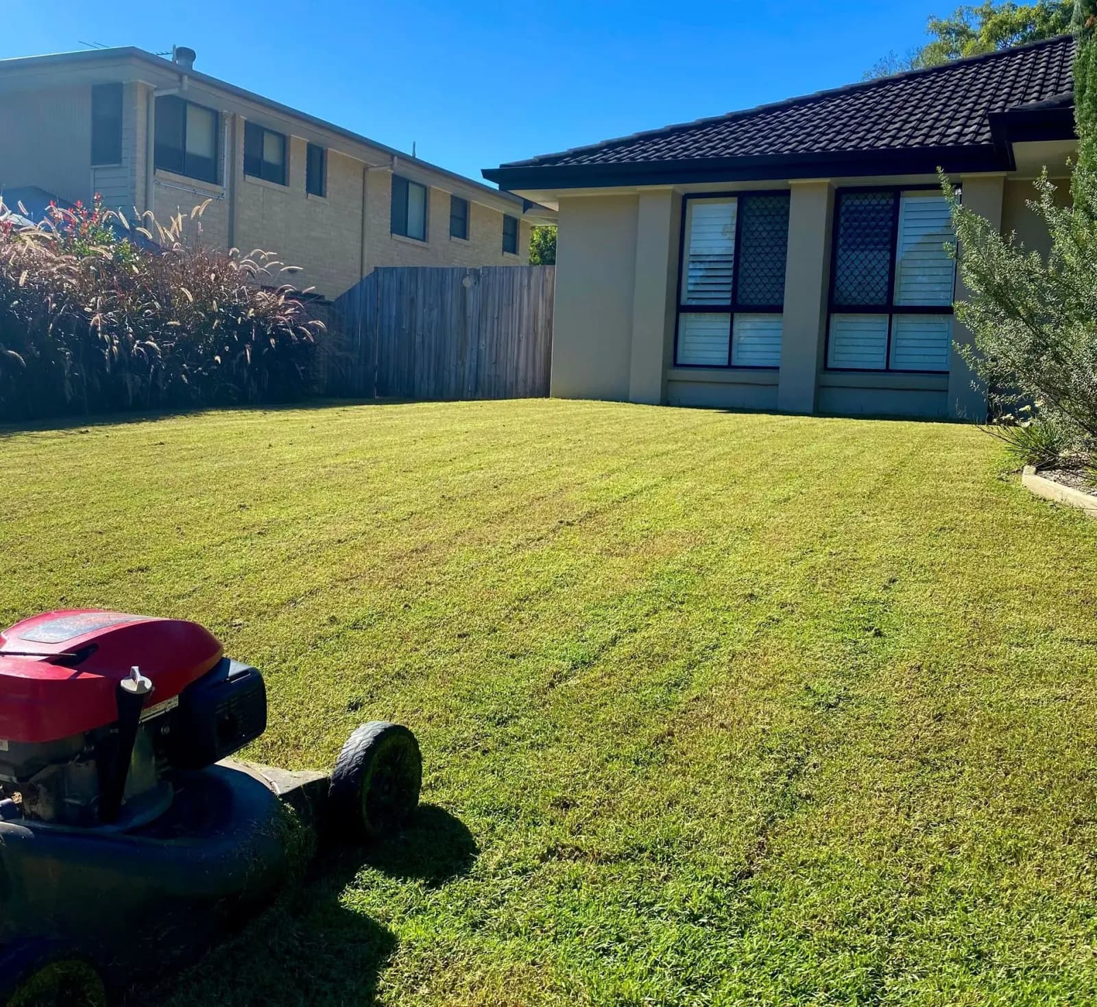 Plus One Landscaping at work on a Brisbane Northside property